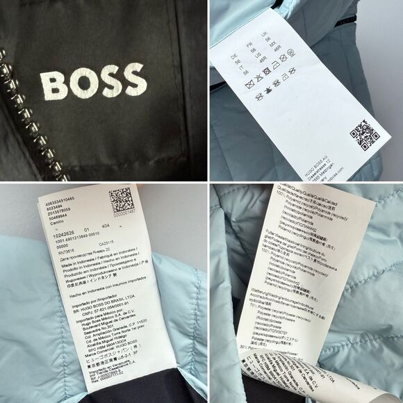 BOSS Camilo Gilet Reversible Waterproof Hooded Puffer Vest Golf Logo Size 36 R S - Picture 14 of 16